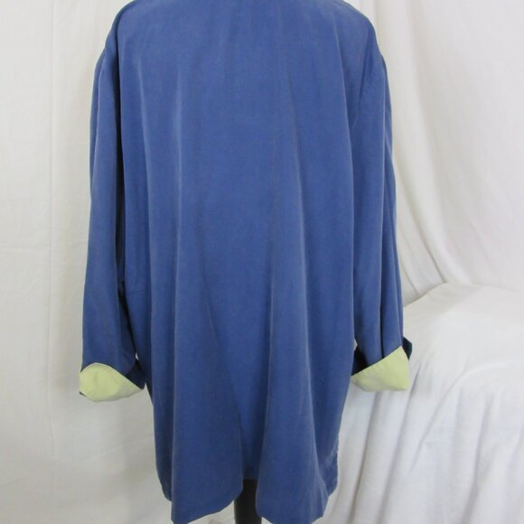 Maggie McNaughton Shirt Button Up Tunic Blue Roll Cuffs Long Sleeve Size 3X - Picture 5 of 8